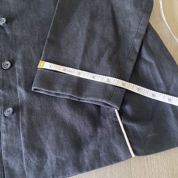 Ellen Tracy Company Women’s Black Linen Jacket Blazer Size 14 - Picture 15 of 16